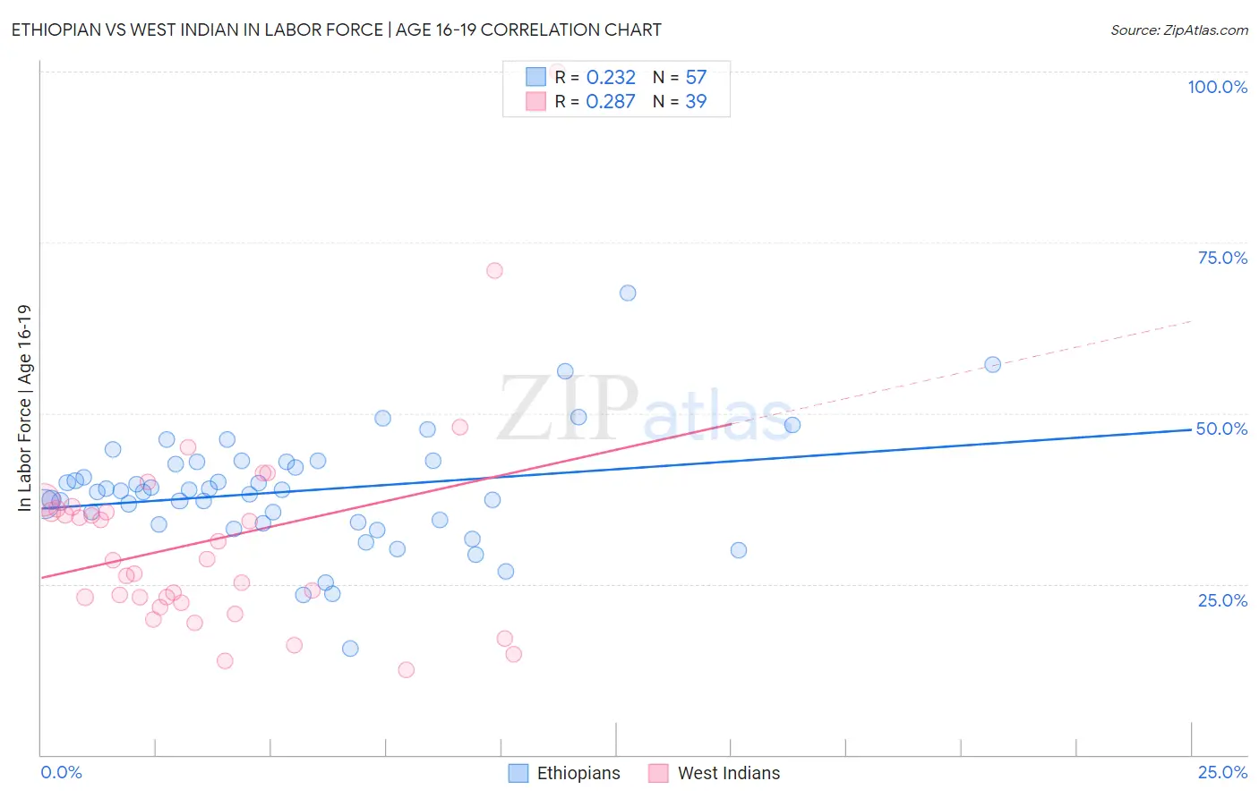 Ethiopian vs West Indian In Labor Force | Age 16-19