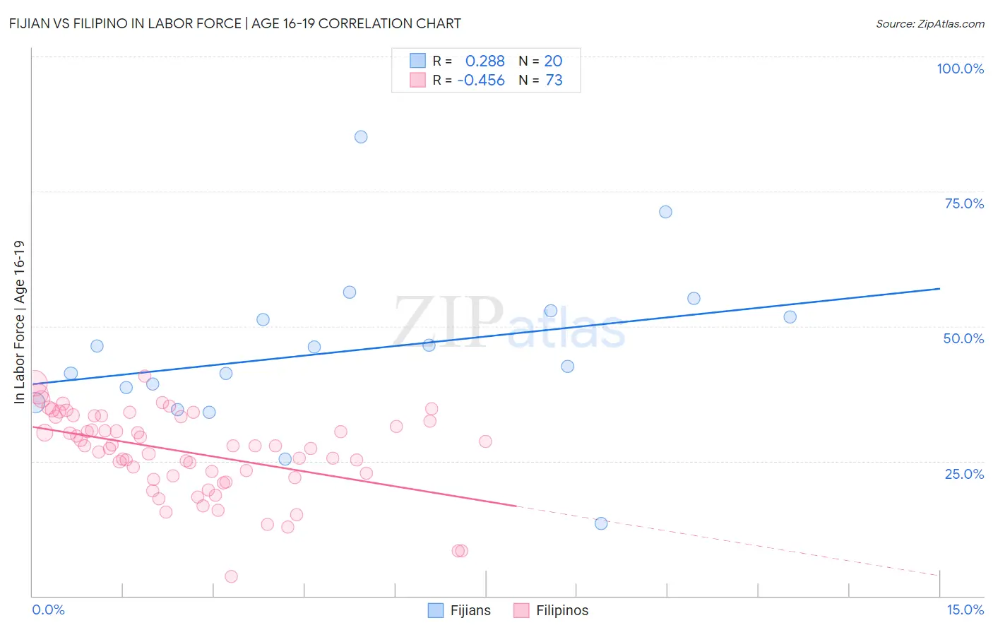 Fijian vs Filipino In Labor Force | Age 16-19