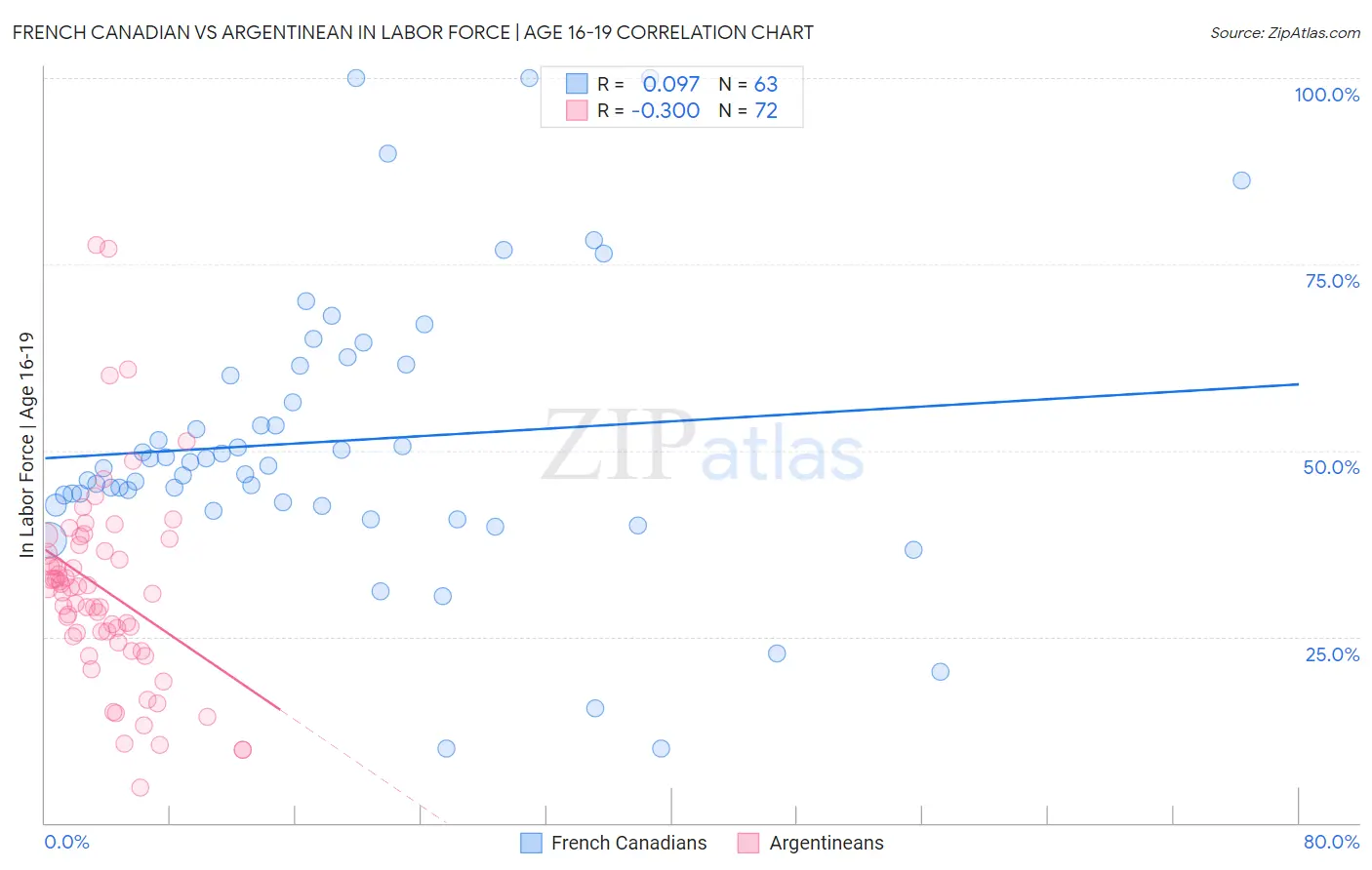 French Canadian vs Argentinean In Labor Force | Age 16-19