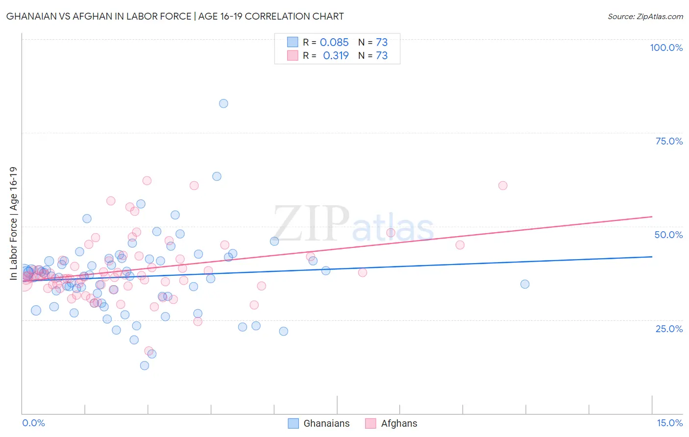 Ghanaian vs Afghan In Labor Force | Age 16-19