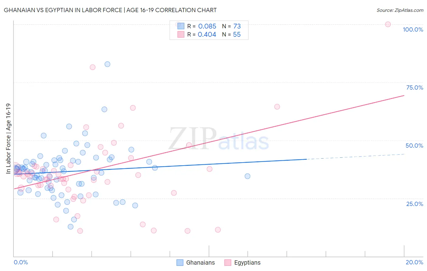 Ghanaian vs Egyptian In Labor Force | Age 16-19