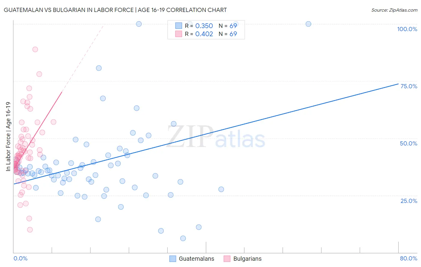 Guatemalan vs Bulgarian In Labor Force | Age 16-19