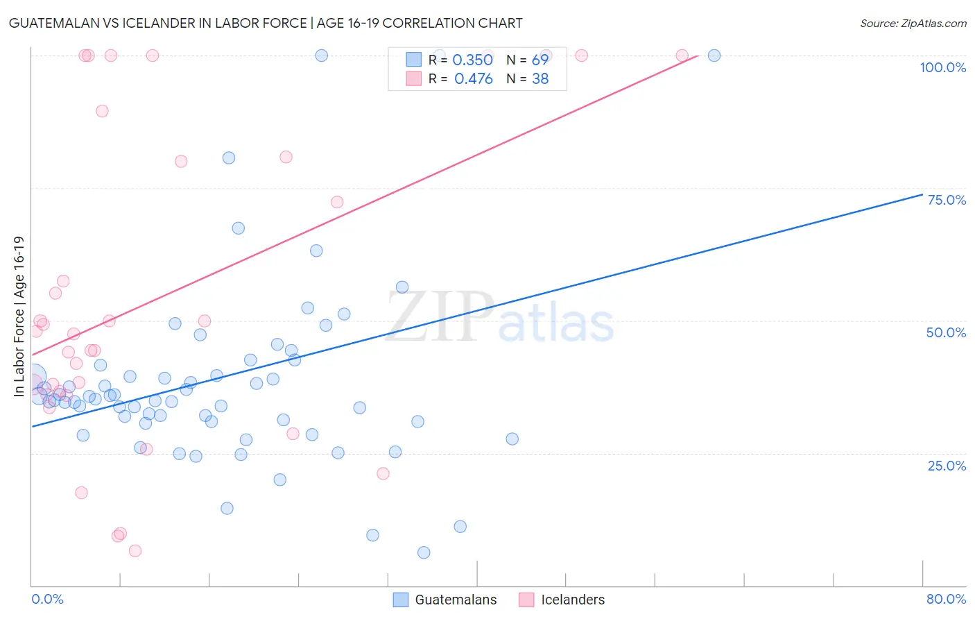 Guatemalan vs Icelander In Labor Force | Age 16-19