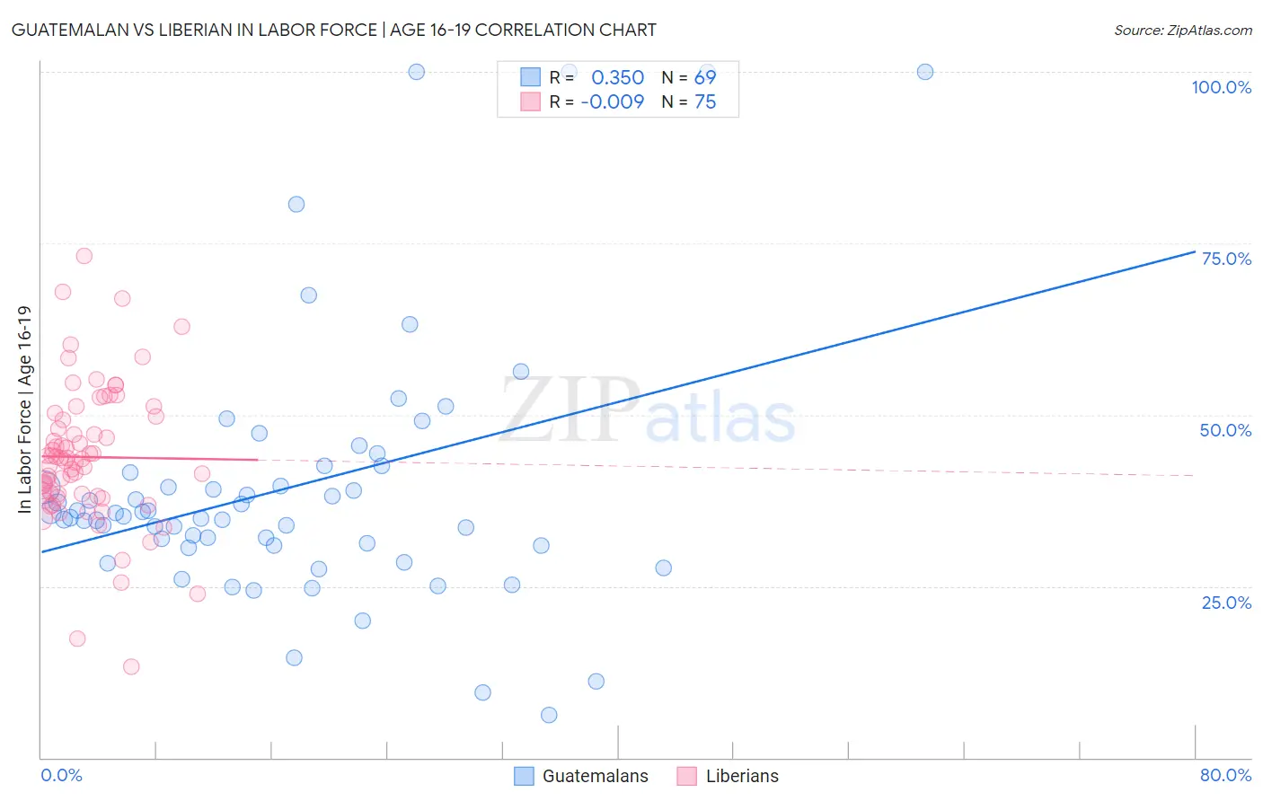 Guatemalan vs Liberian In Labor Force | Age 16-19