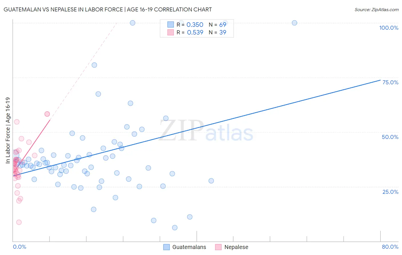 Guatemalan vs Nepalese In Labor Force | Age 16-19