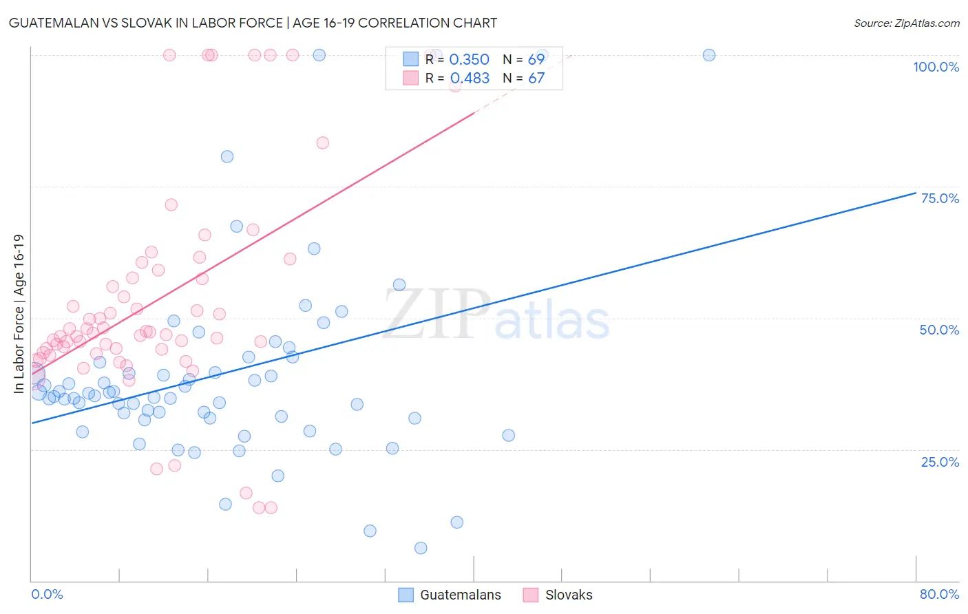 Guatemalan vs Slovak In Labor Force | Age 16-19