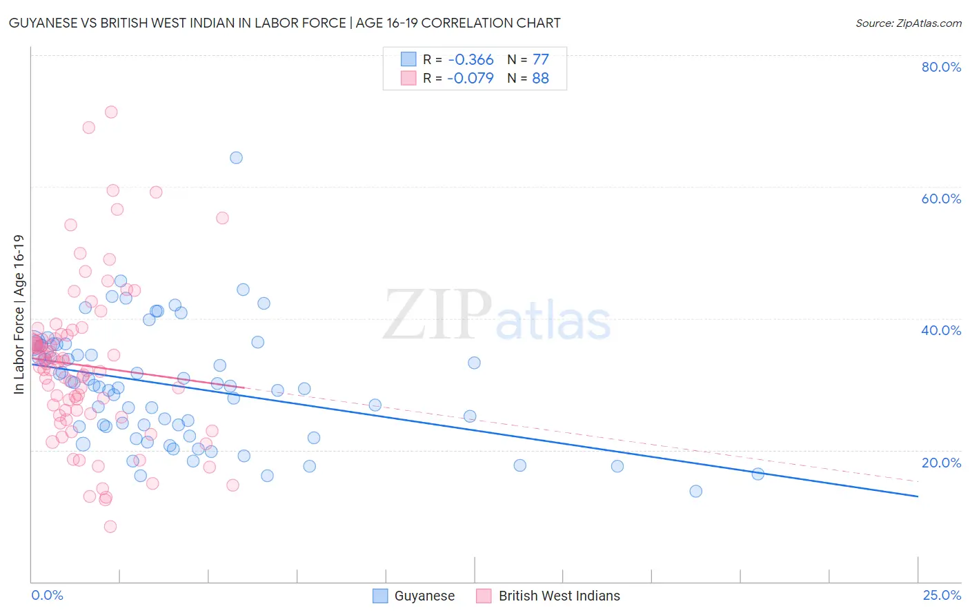 Guyanese vs British West Indian In Labor Force | Age 16-19
