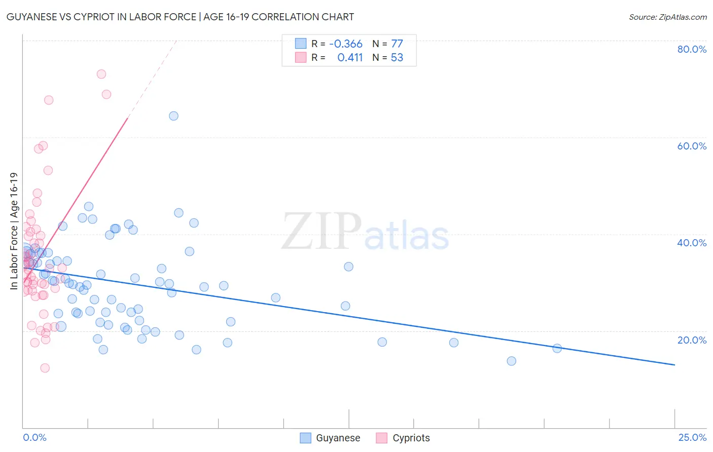 Guyanese vs Cypriot In Labor Force | Age 16-19