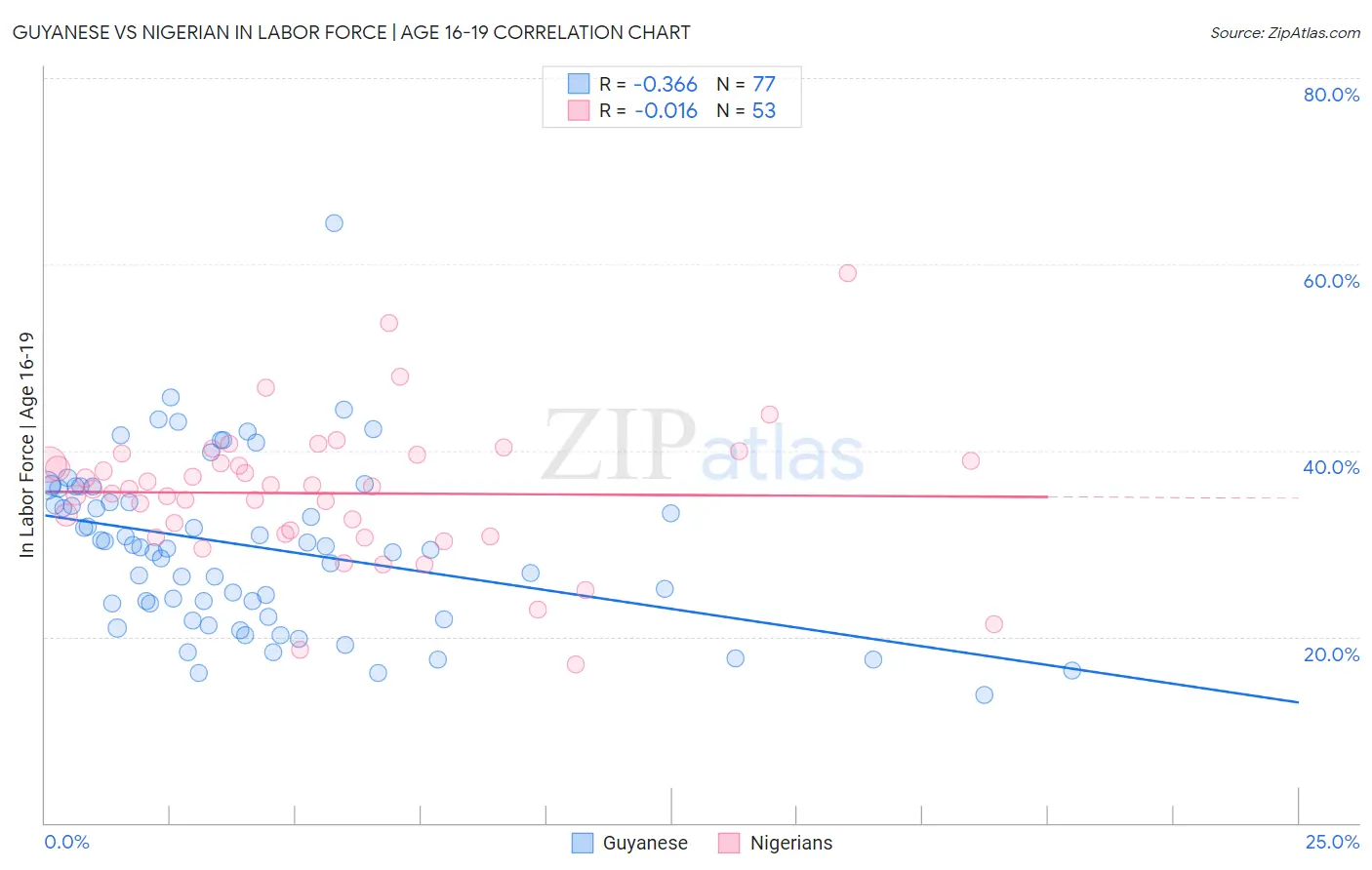Guyanese vs Nigerian In Labor Force | Age 16-19