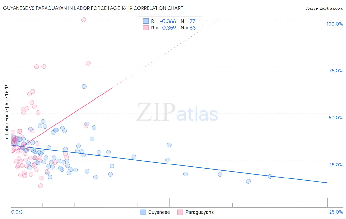 Guyanese vs Paraguayan In Labor Force | Age 16-19