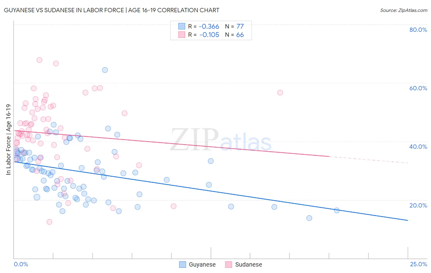Guyanese vs Sudanese In Labor Force | Age 16-19
