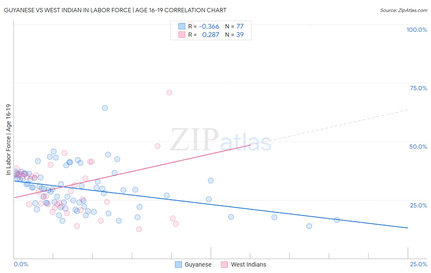 Guyanese vs West Indian In Labor Force | Age 16-19