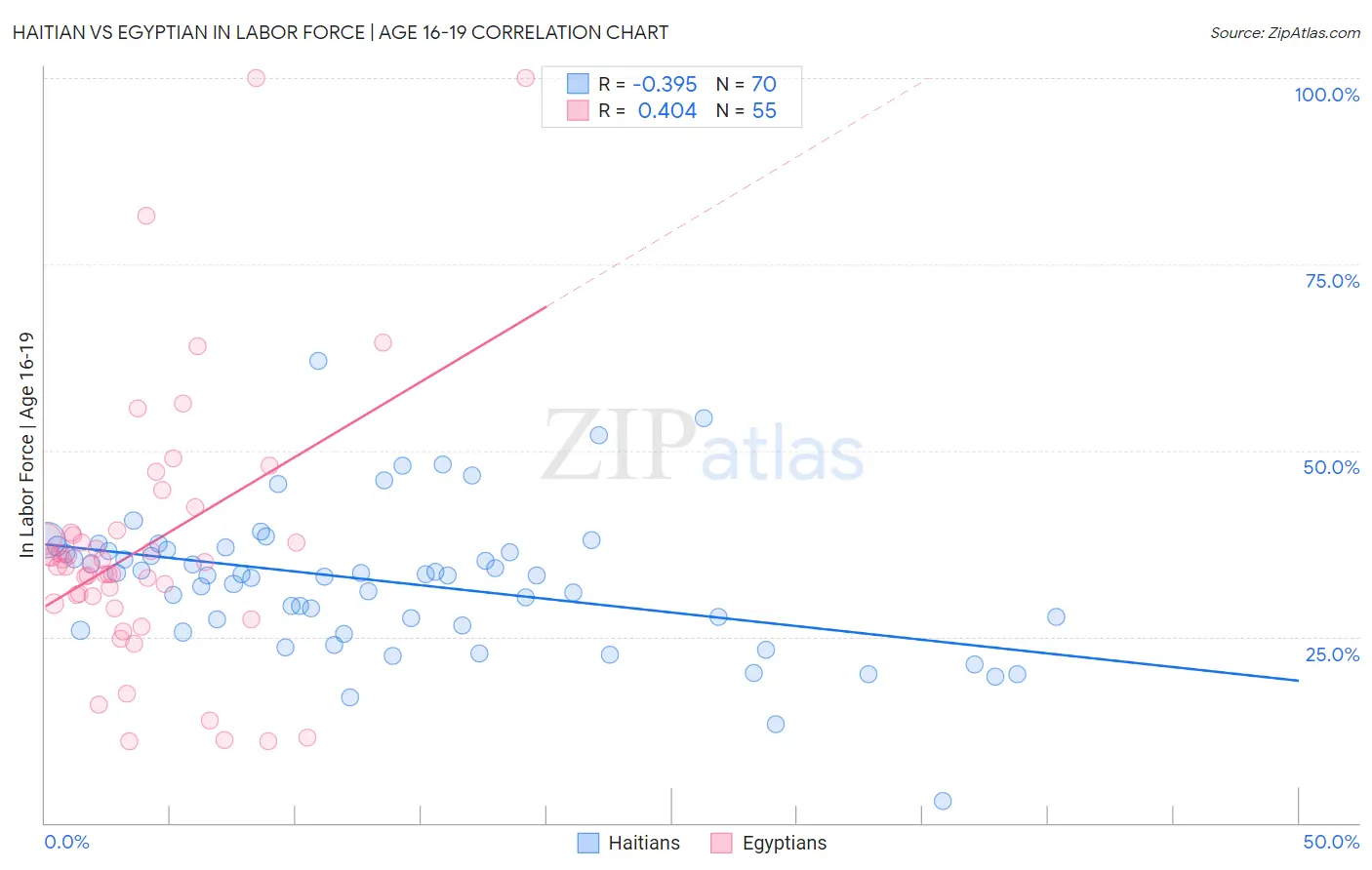 Haitian vs Egyptian In Labor Force | Age 16-19