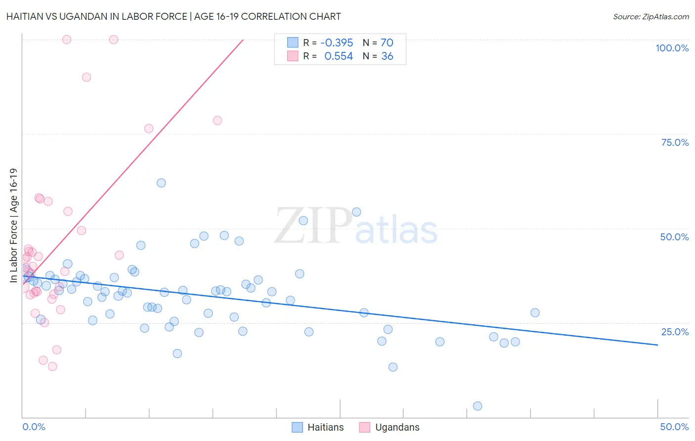 Haitian vs Ugandan In Labor Force | Age 16-19