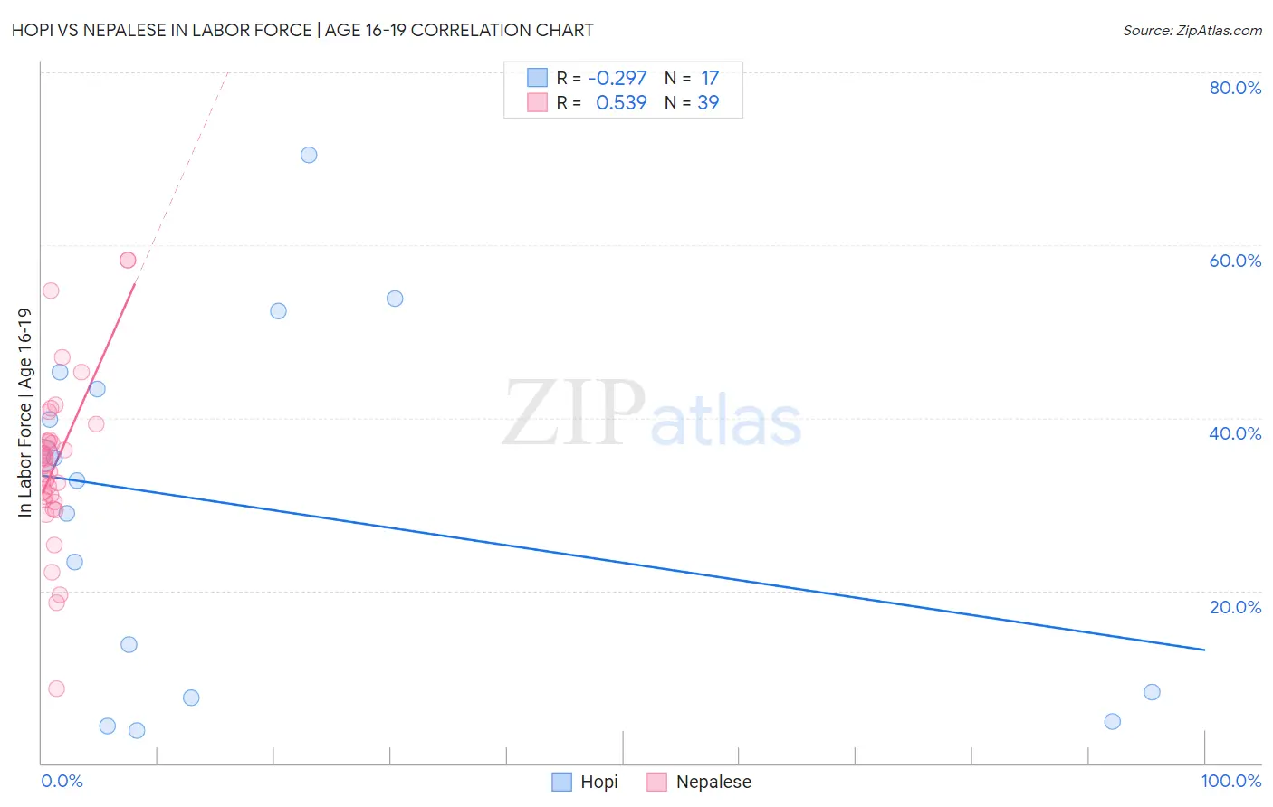 Hopi vs Nepalese In Labor Force | Age 16-19