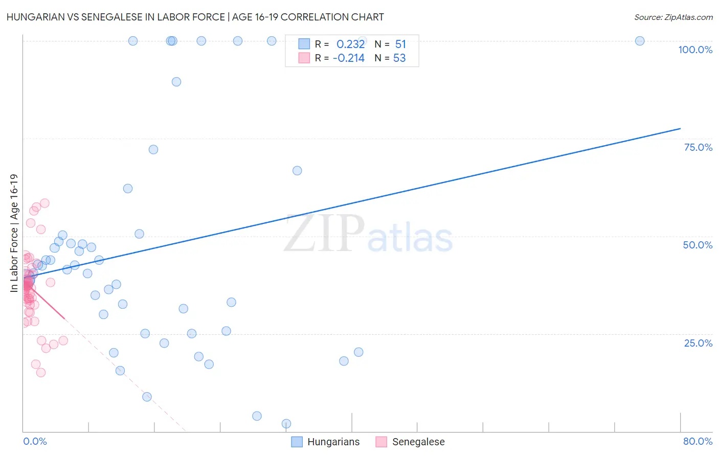 Hungarian vs Senegalese In Labor Force | Age 16-19