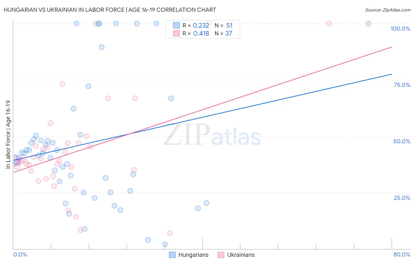 Hungarian vs Ukrainian In Labor Force | Age 16-19