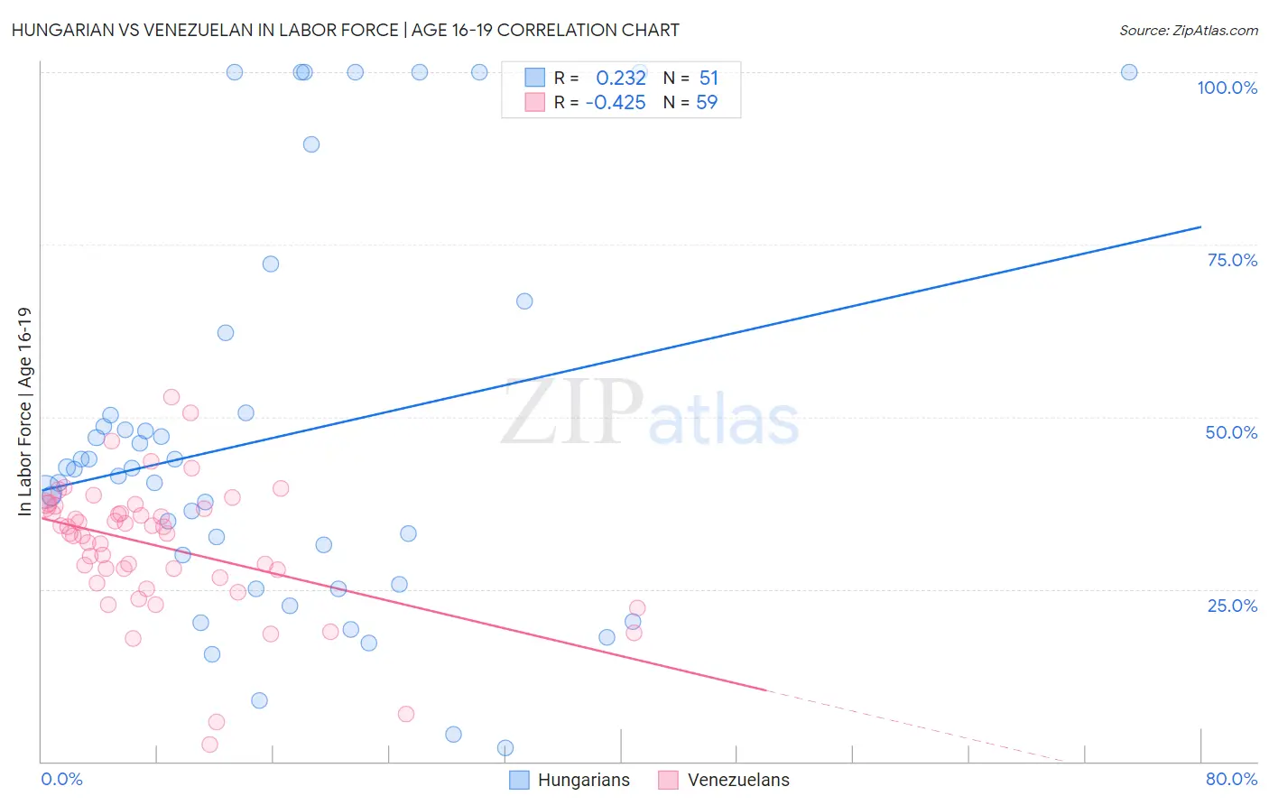 Hungarian vs Venezuelan In Labor Force | Age 16-19