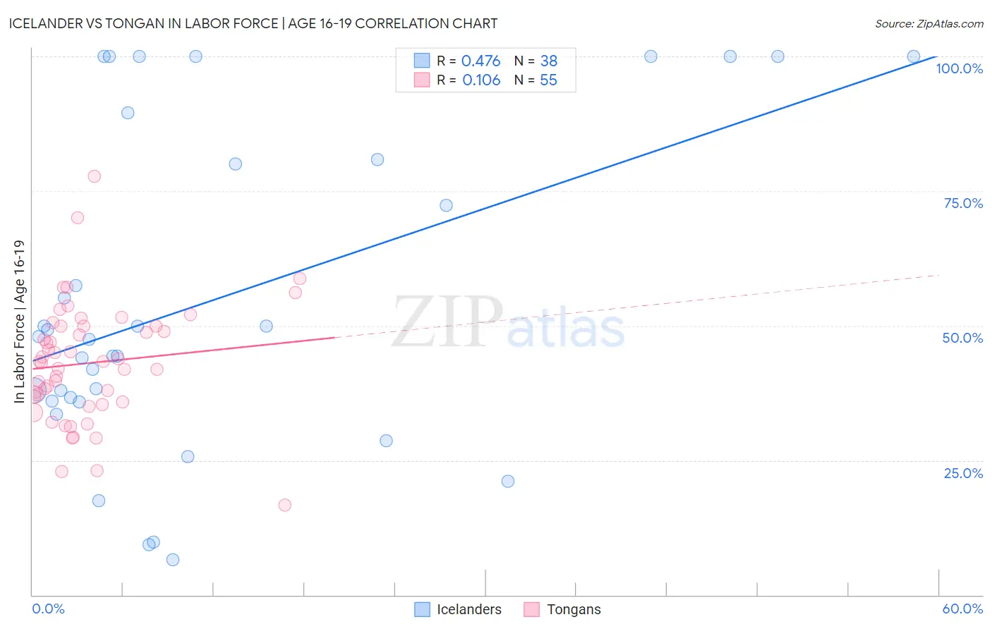 Icelander vs Tongan In Labor Force | Age 16-19