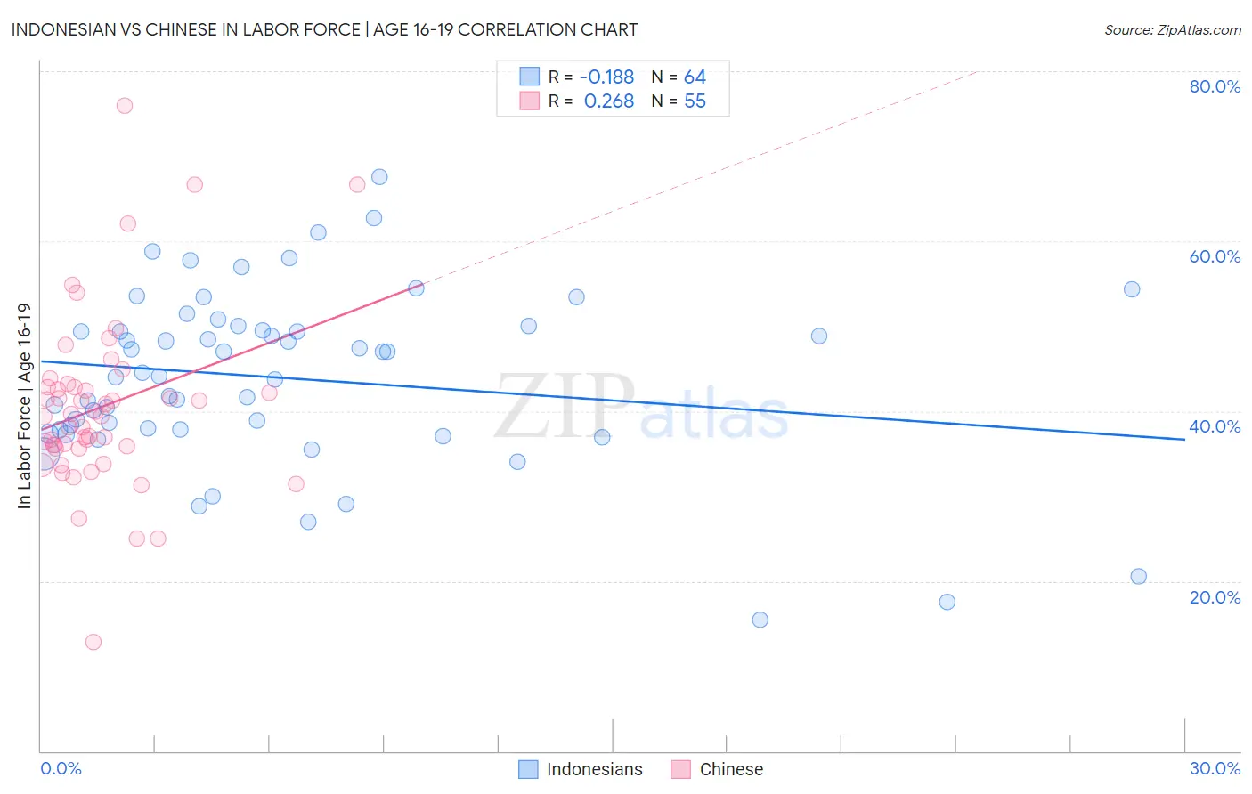 Indonesian vs Chinese In Labor Force | Age 16-19