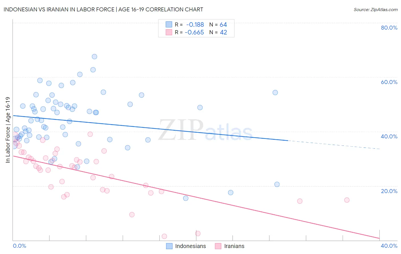 Indonesian vs Iranian In Labor Force | Age 16-19