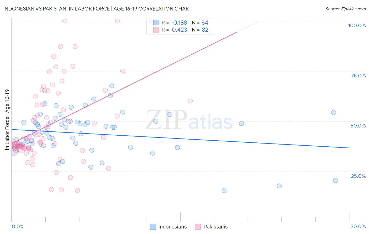 Indonesian vs Pakistani In Labor Force | Age 16-19