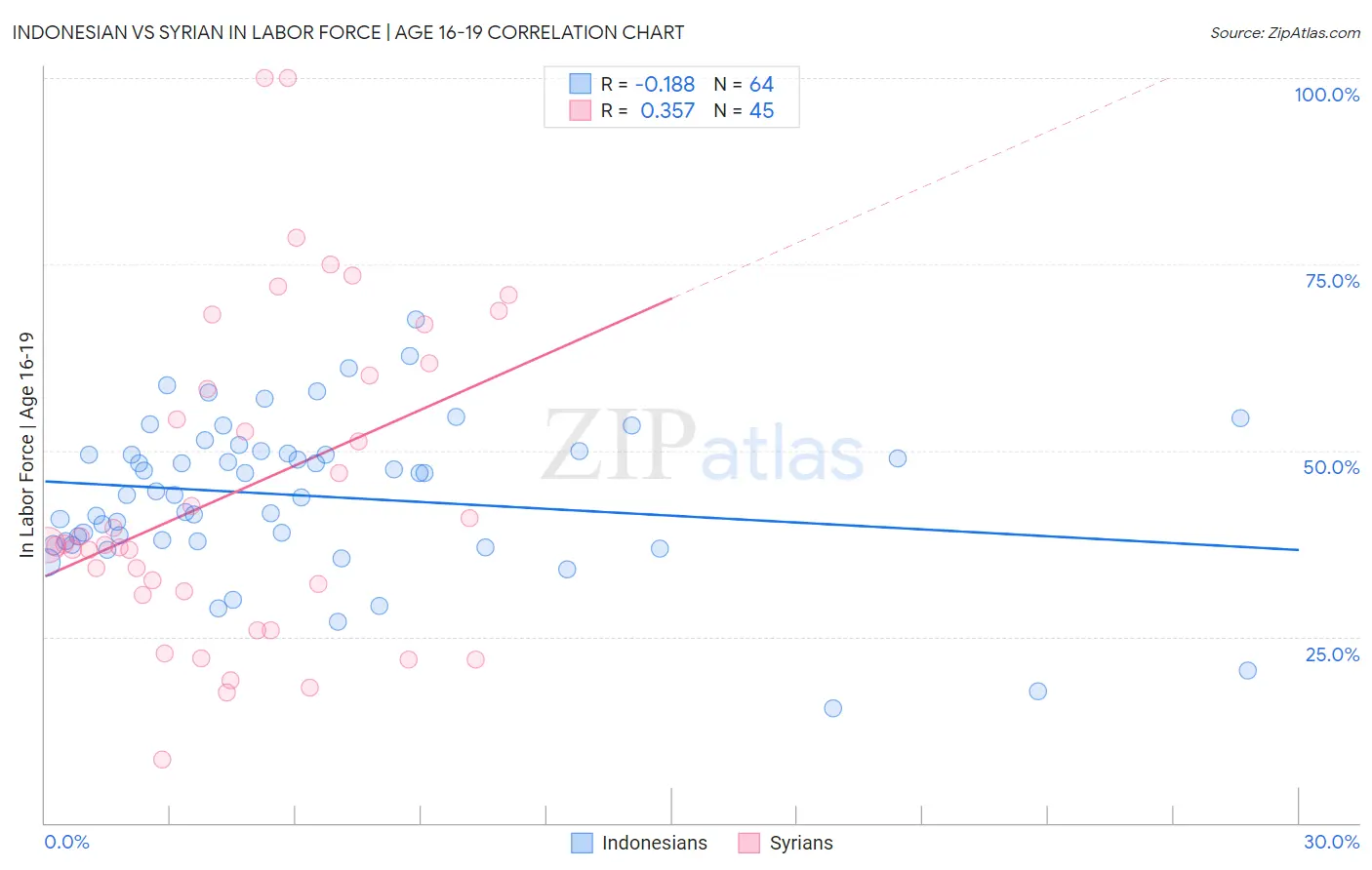 Indonesian vs Syrian In Labor Force | Age 16-19