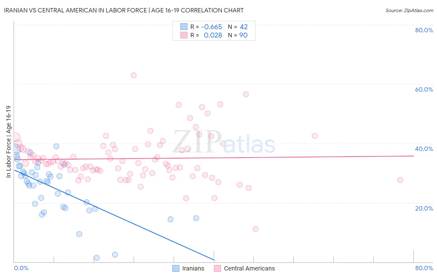 Iranian vs Central American In Labor Force | Age 16-19