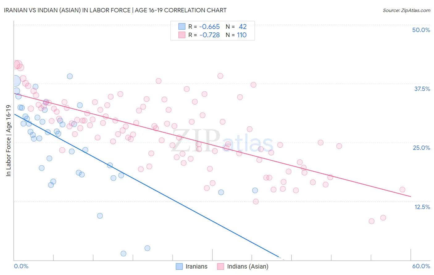 Iranian vs Indian (Asian) In Labor Force | Age 16-19