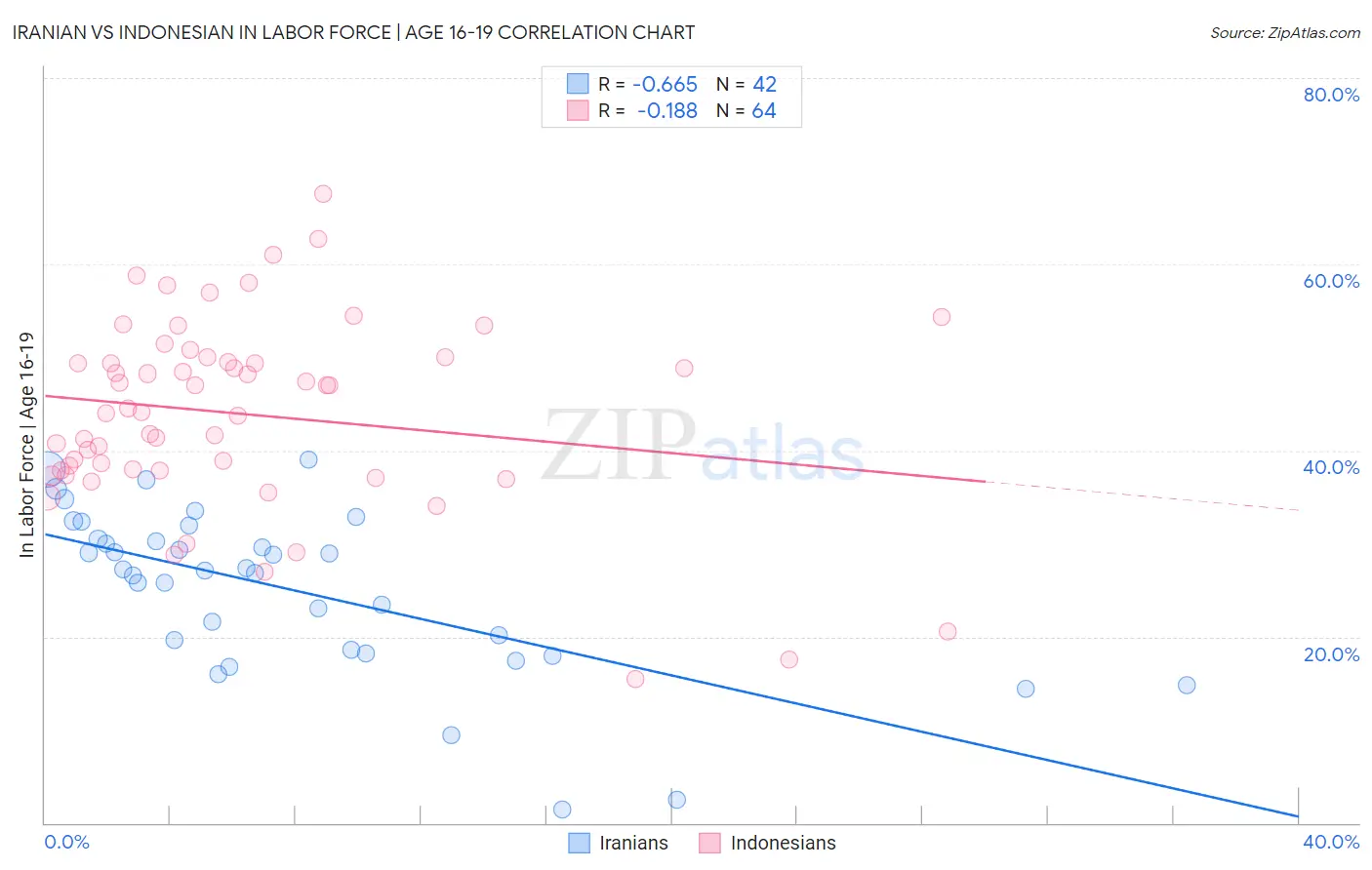 Iranian vs Indonesian In Labor Force | Age 16-19