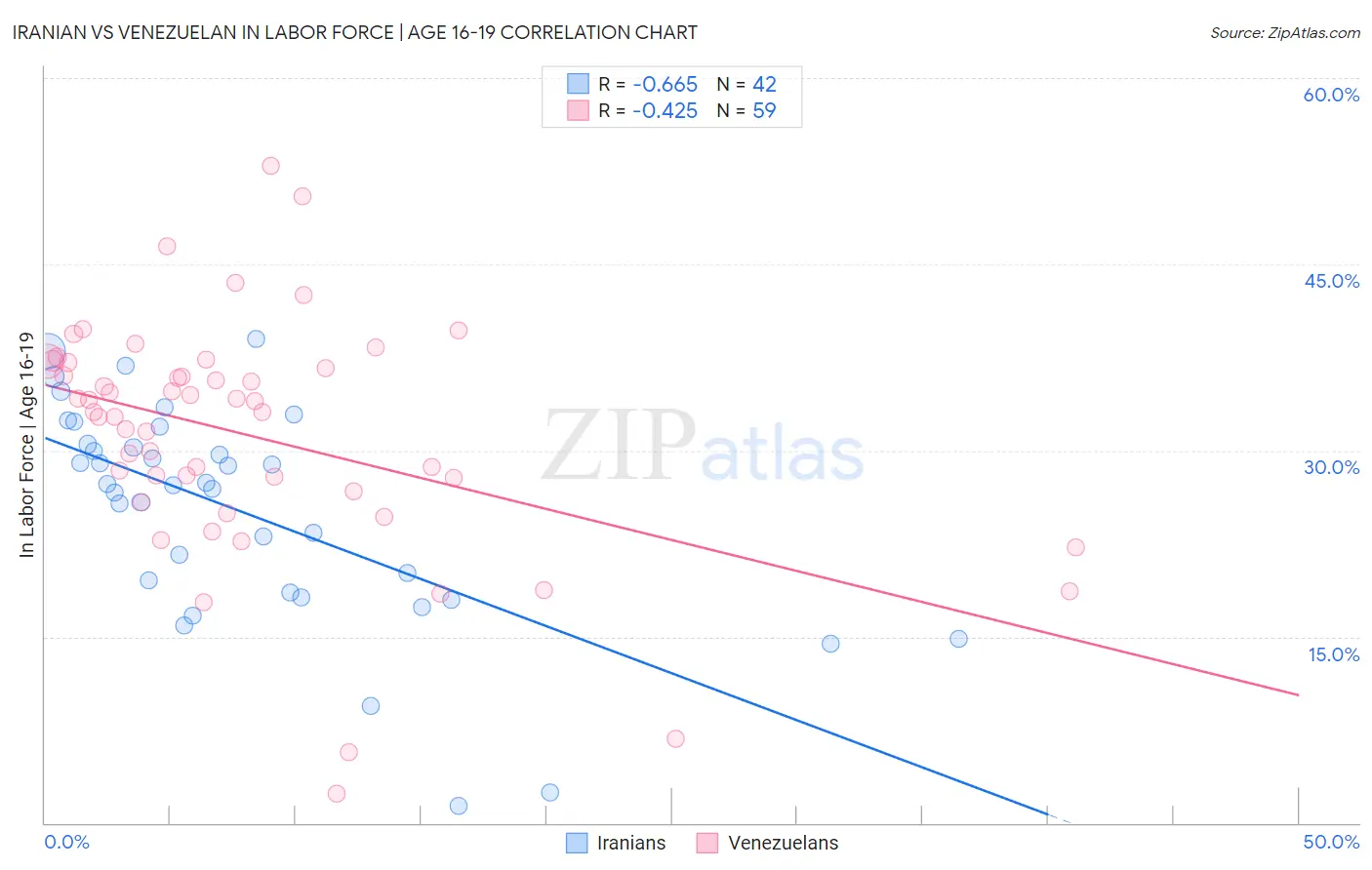 Iranian vs Venezuelan In Labor Force | Age 16-19