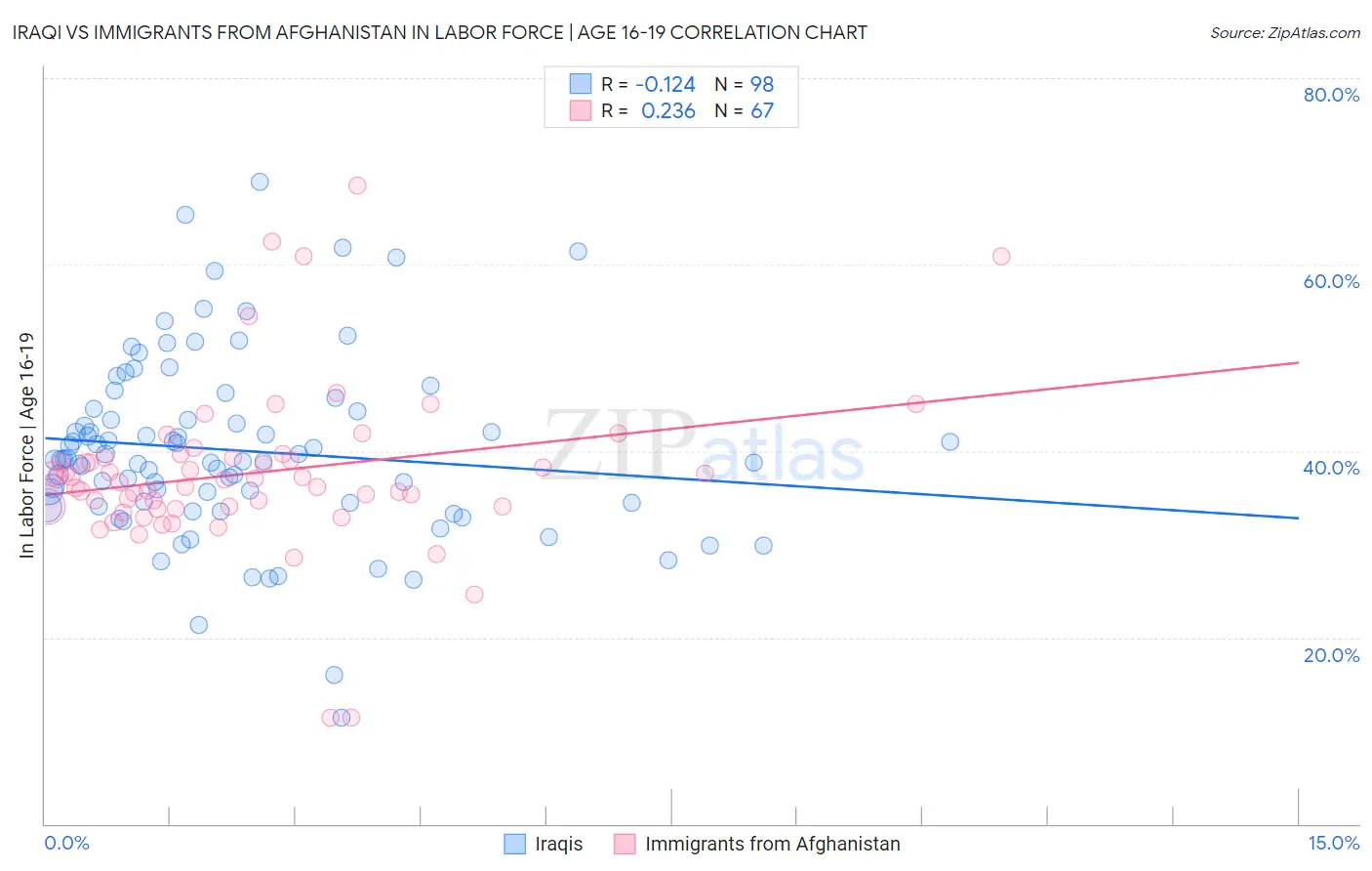 Iraqi vs Immigrants from Afghanistan In Labor Force | Age 16-19