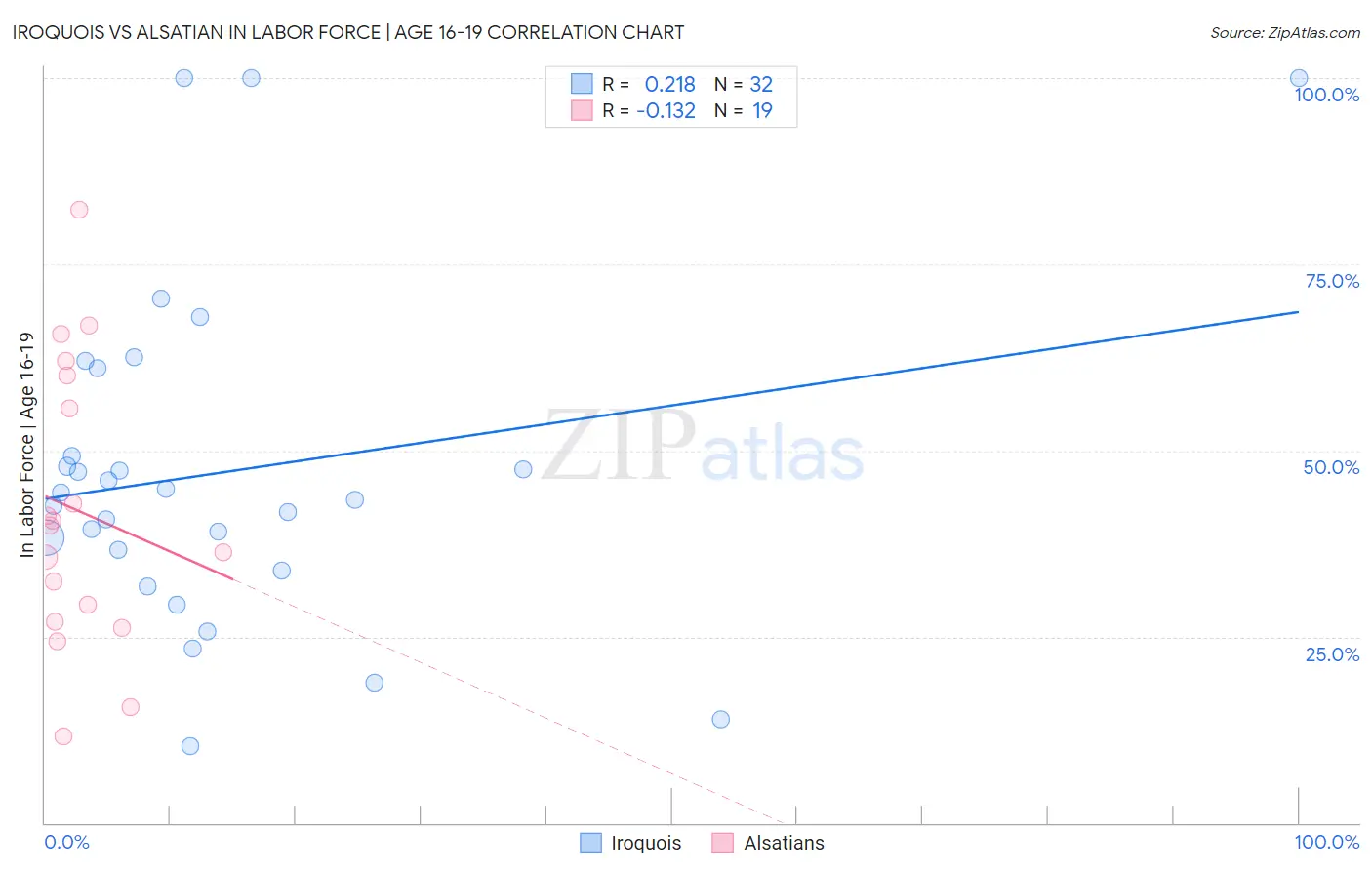 Iroquois vs Alsatian In Labor Force | Age 16-19