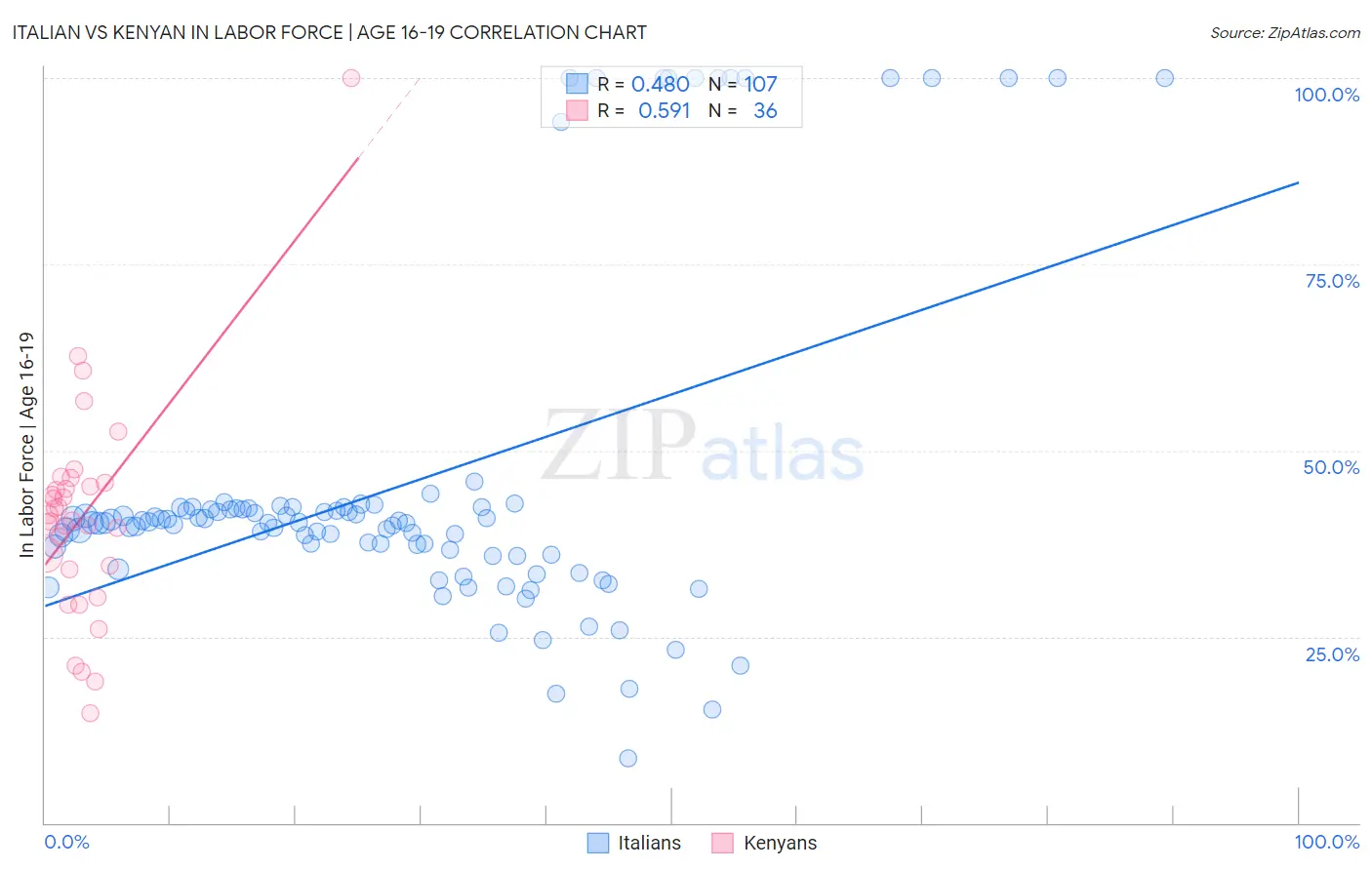 Italian vs Kenyan In Labor Force | Age 16-19