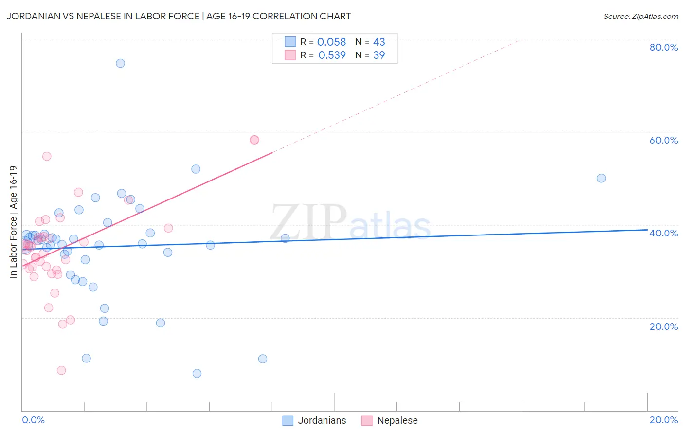 Jordanian vs Nepalese In Labor Force | Age 16-19