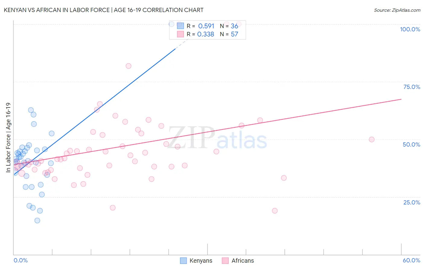 Kenyan vs African In Labor Force | Age 16-19