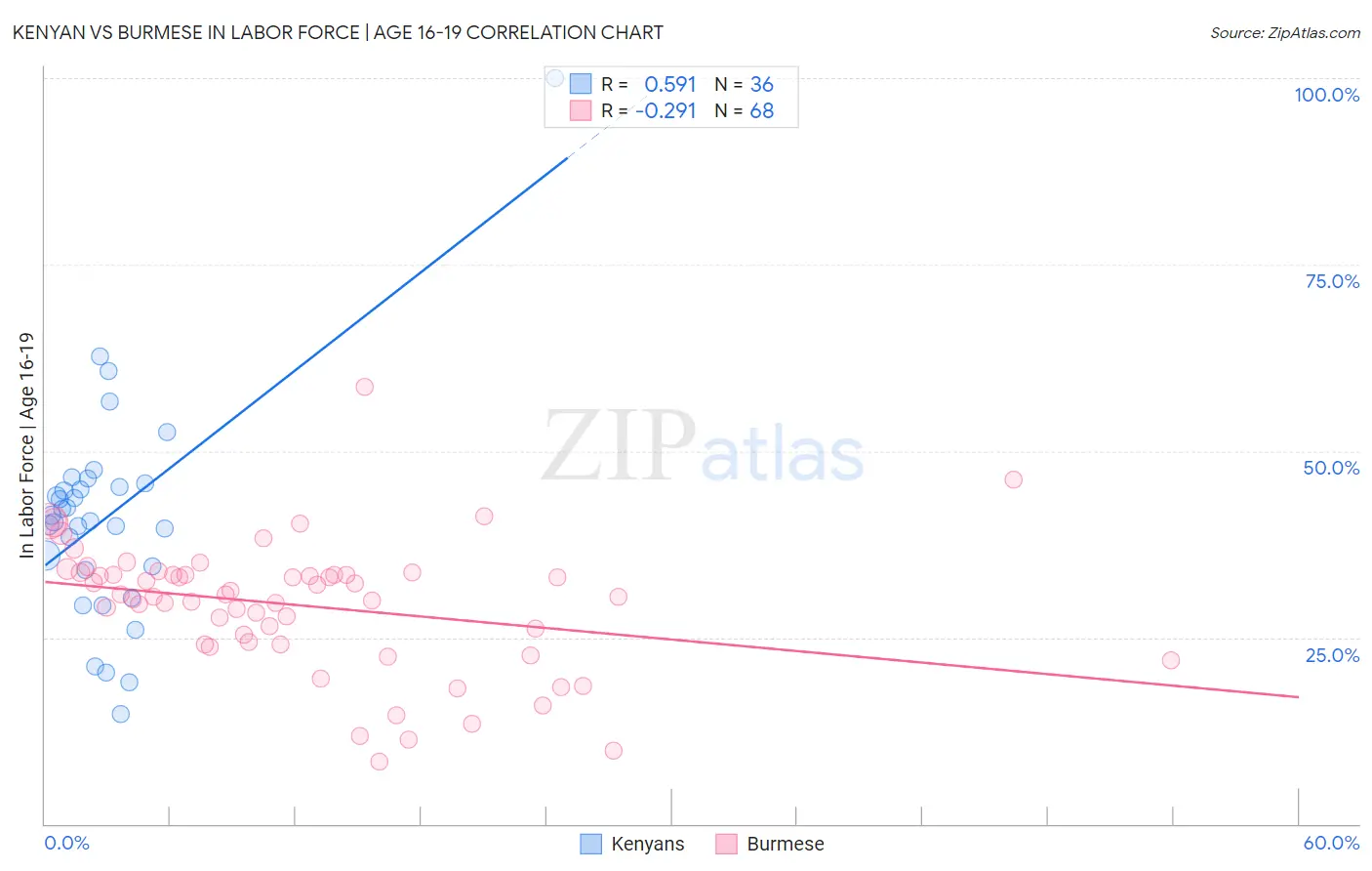 Kenyan vs Burmese In Labor Force | Age 16-19