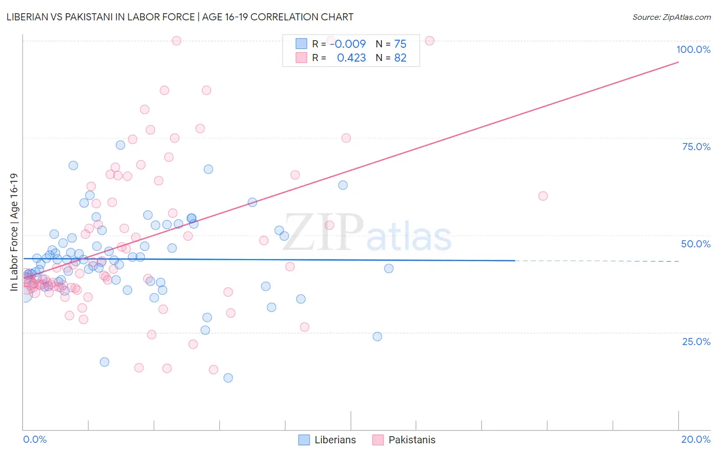 Liberian vs Pakistani In Labor Force | Age 16-19
