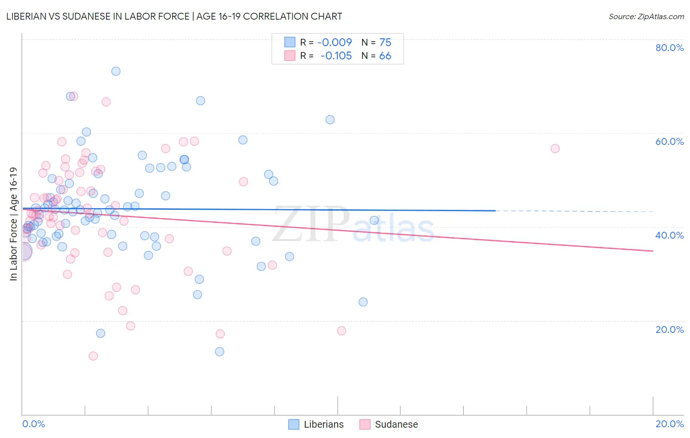 Liberian vs Sudanese In Labor Force | Age 16-19