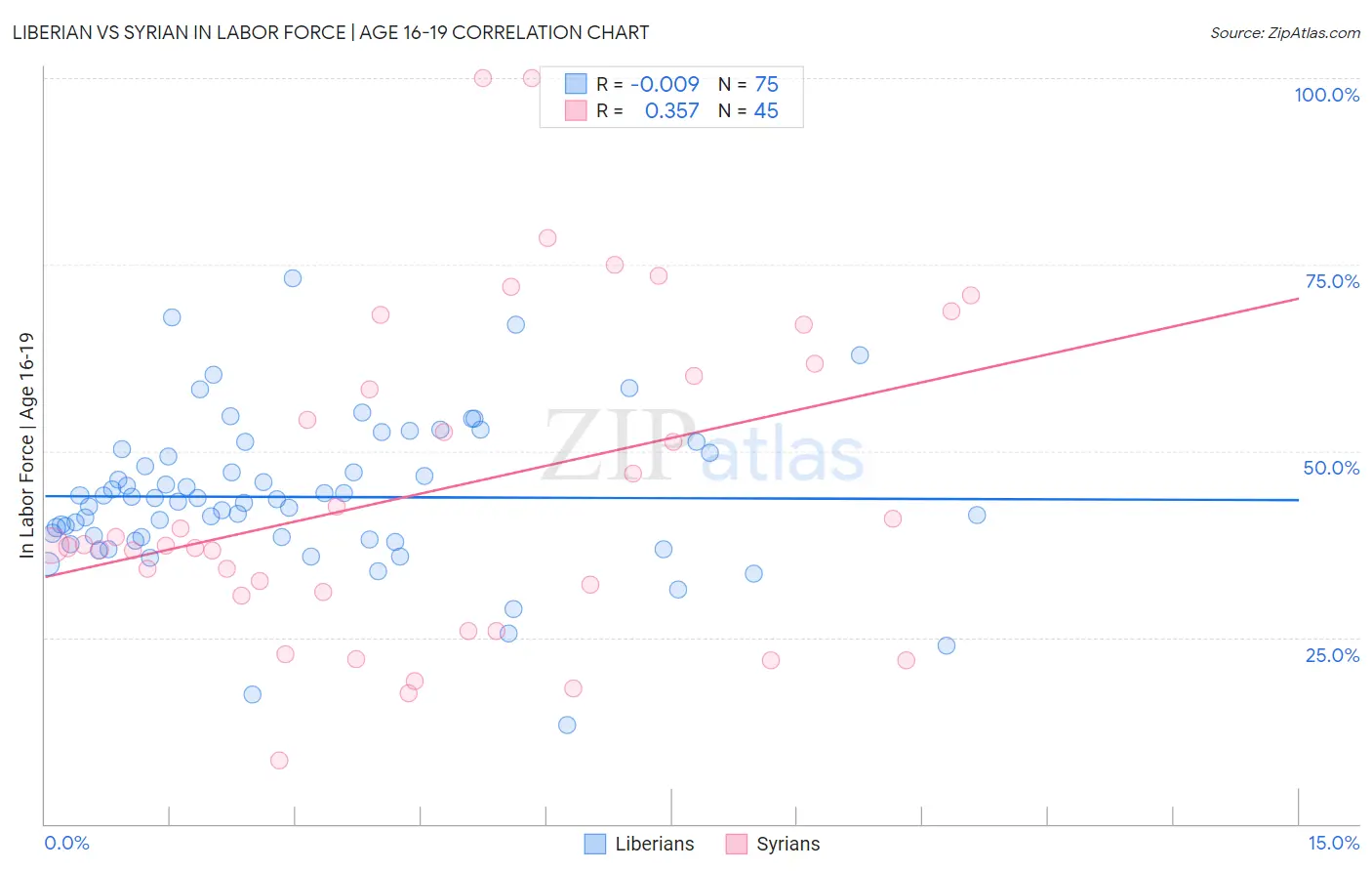 Liberian vs Syrian In Labor Force | Age 16-19