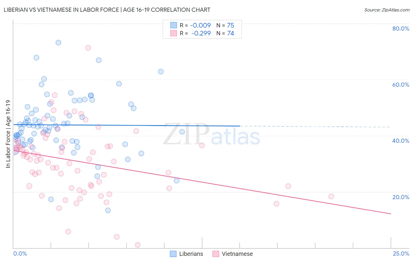 Liberian vs Vietnamese In Labor Force | Age 16-19