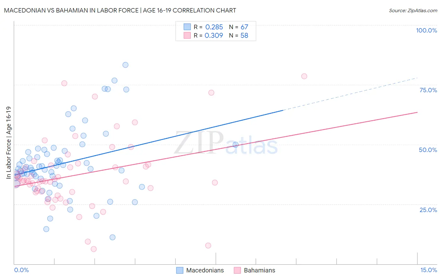 Macedonian vs Bahamian In Labor Force | Age 16-19