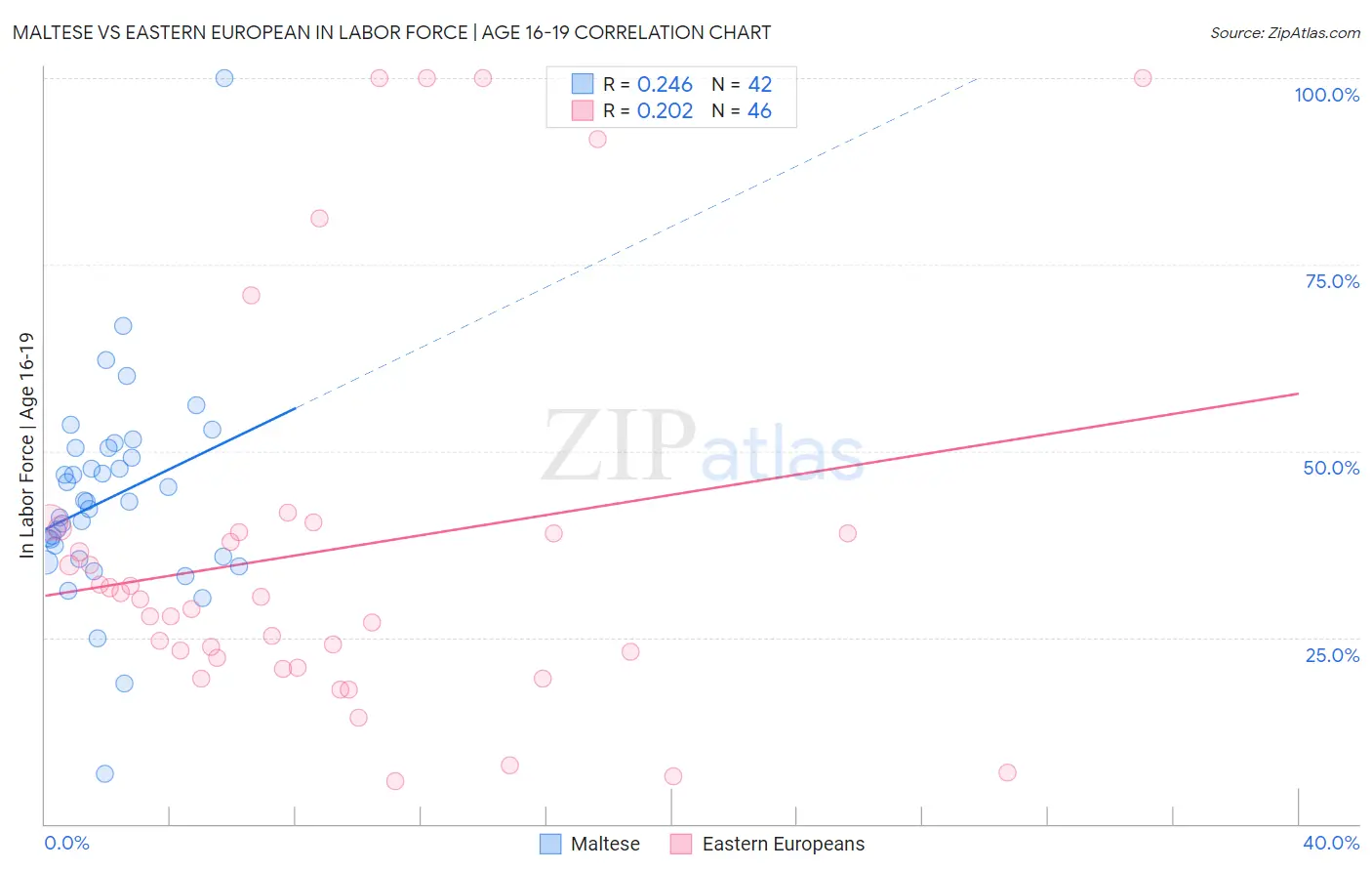 Maltese vs Eastern European In Labor Force | Age 16-19