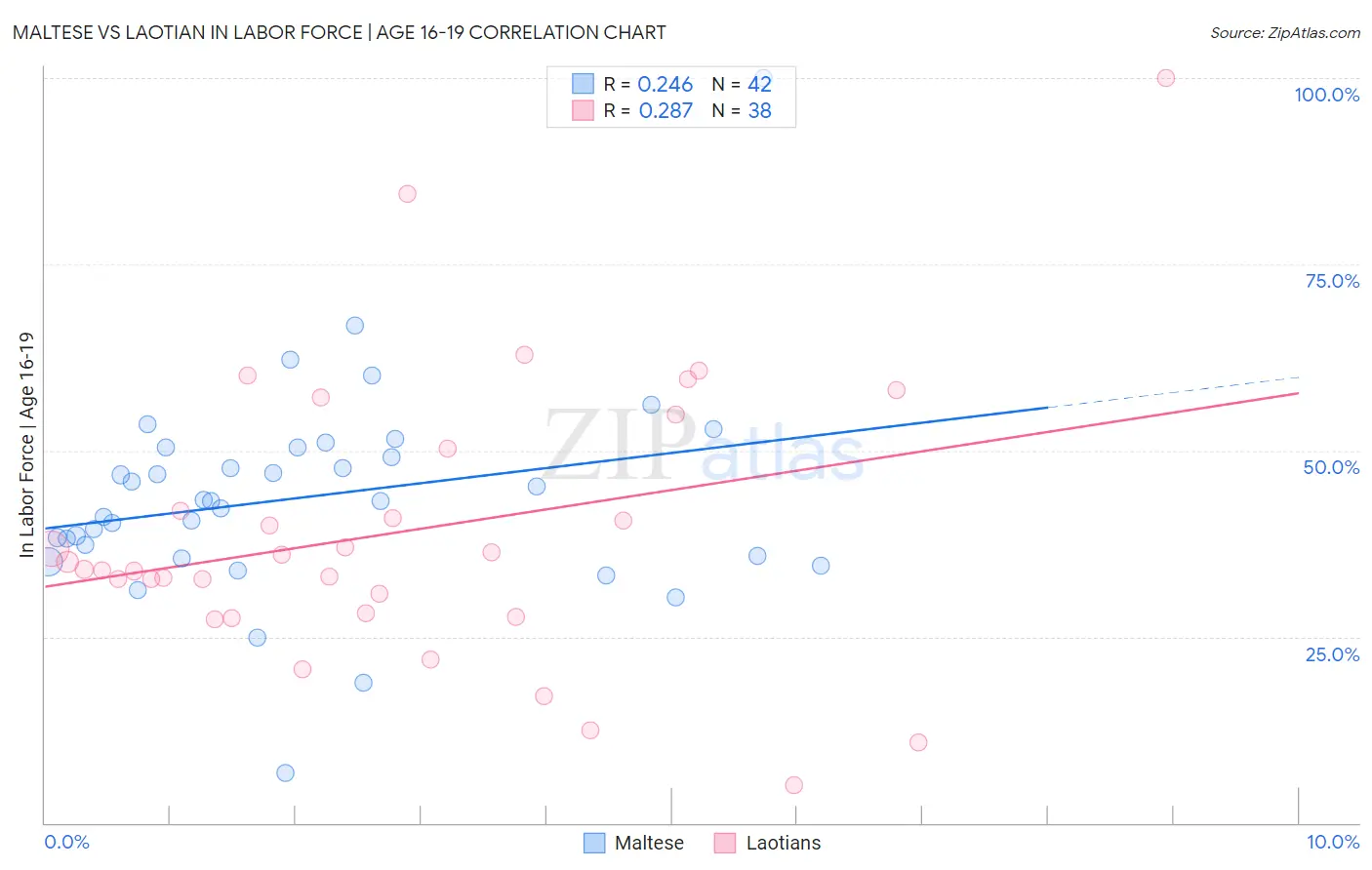 Maltese vs Laotian In Labor Force | Age 16-19