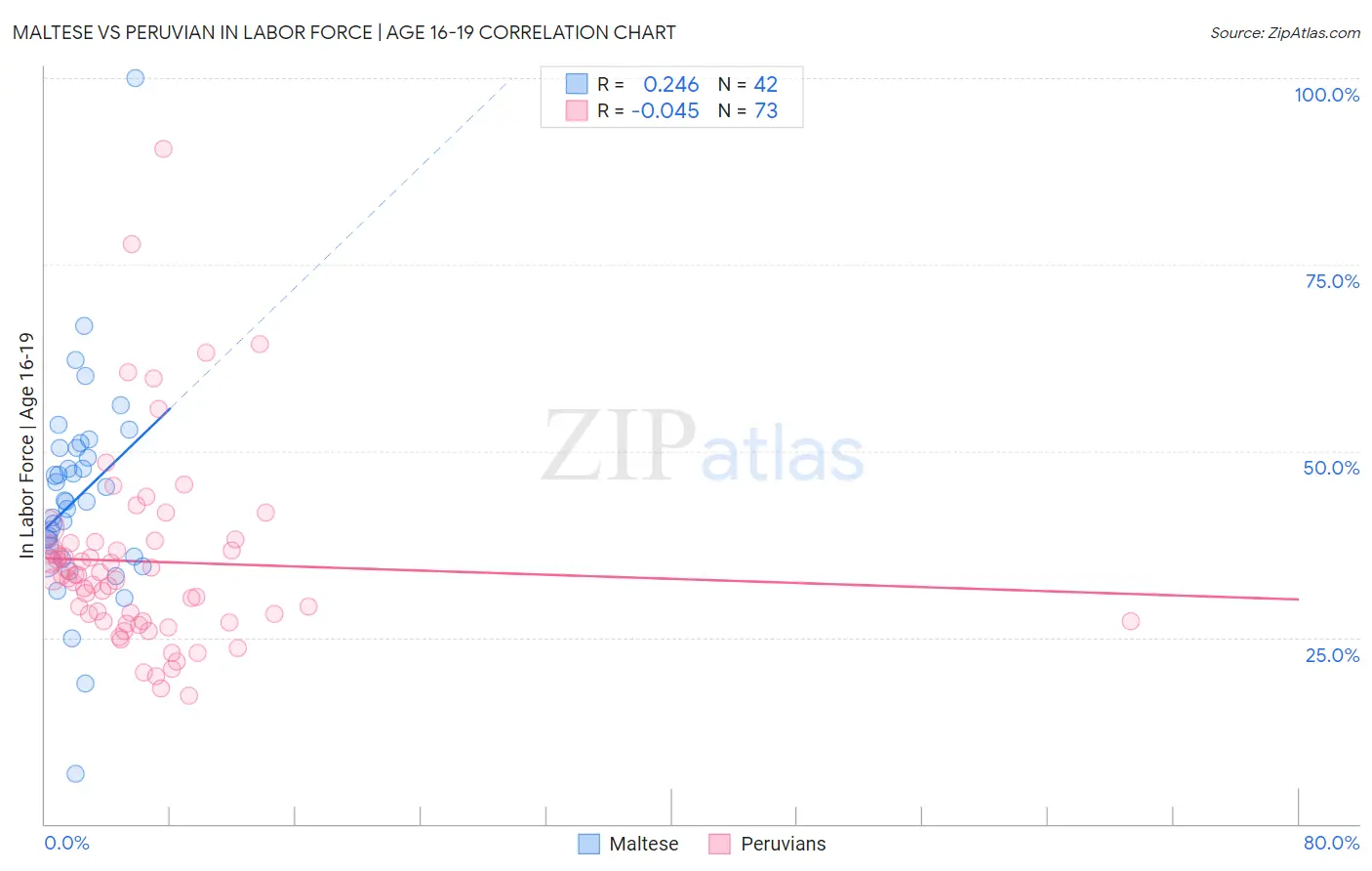 Maltese vs Peruvian In Labor Force | Age 16-19