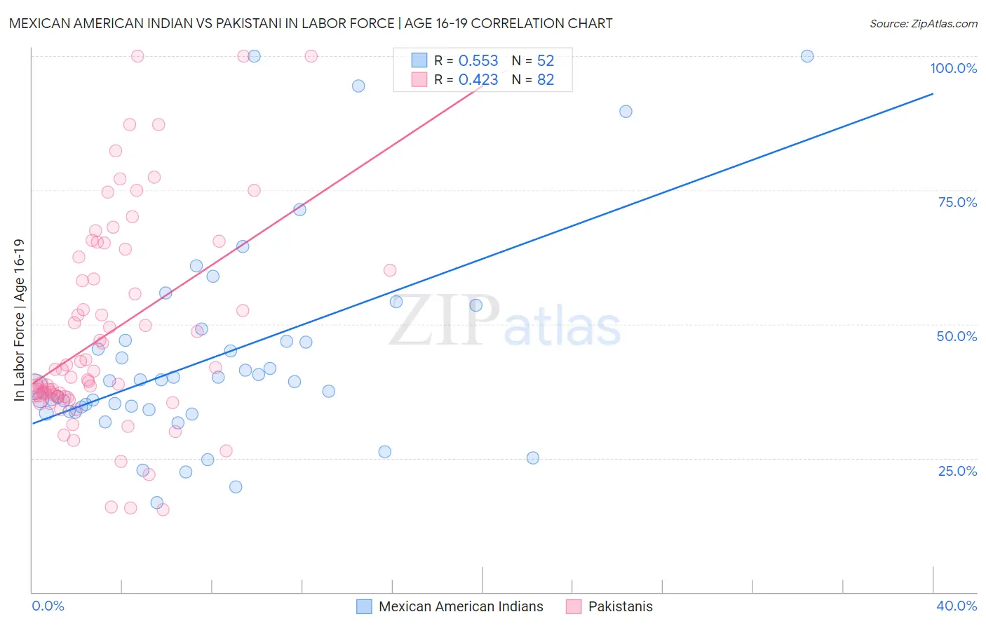 Mexican American Indian vs Pakistani In Labor Force | Age 16-19