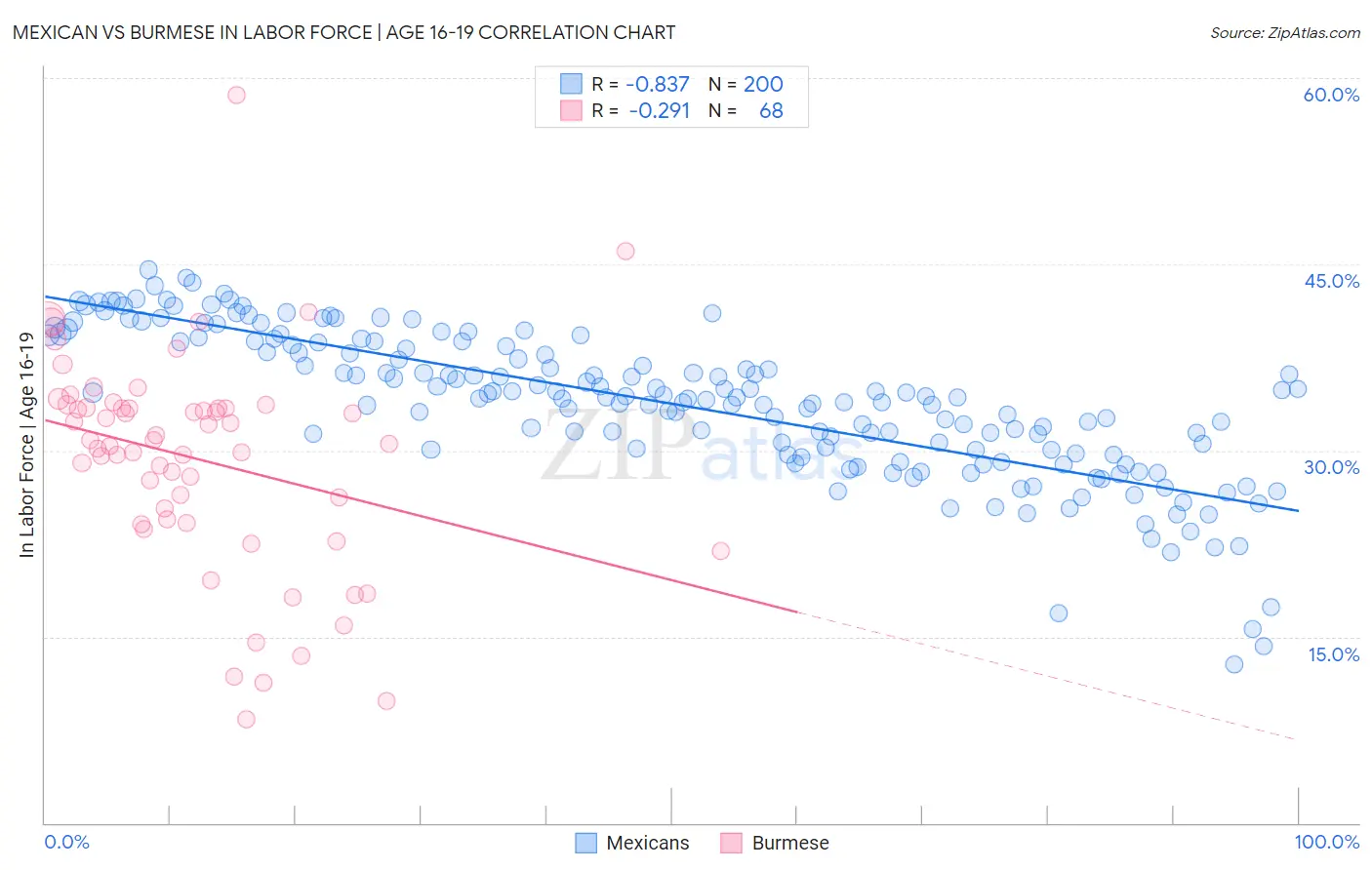 Mexican vs Burmese In Labor Force | Age 16-19