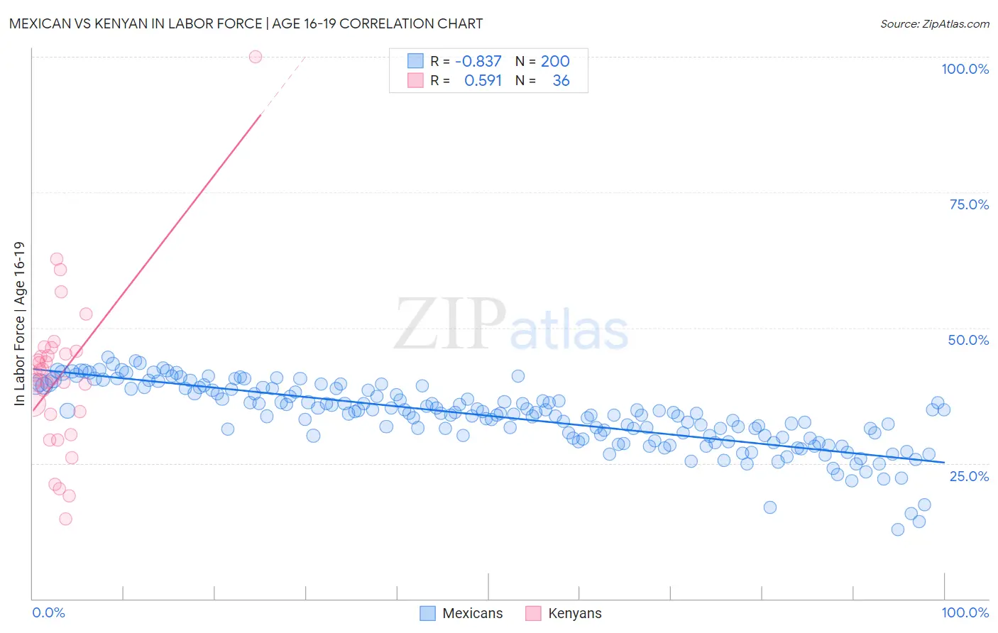 Mexican vs Kenyan In Labor Force | Age 16-19