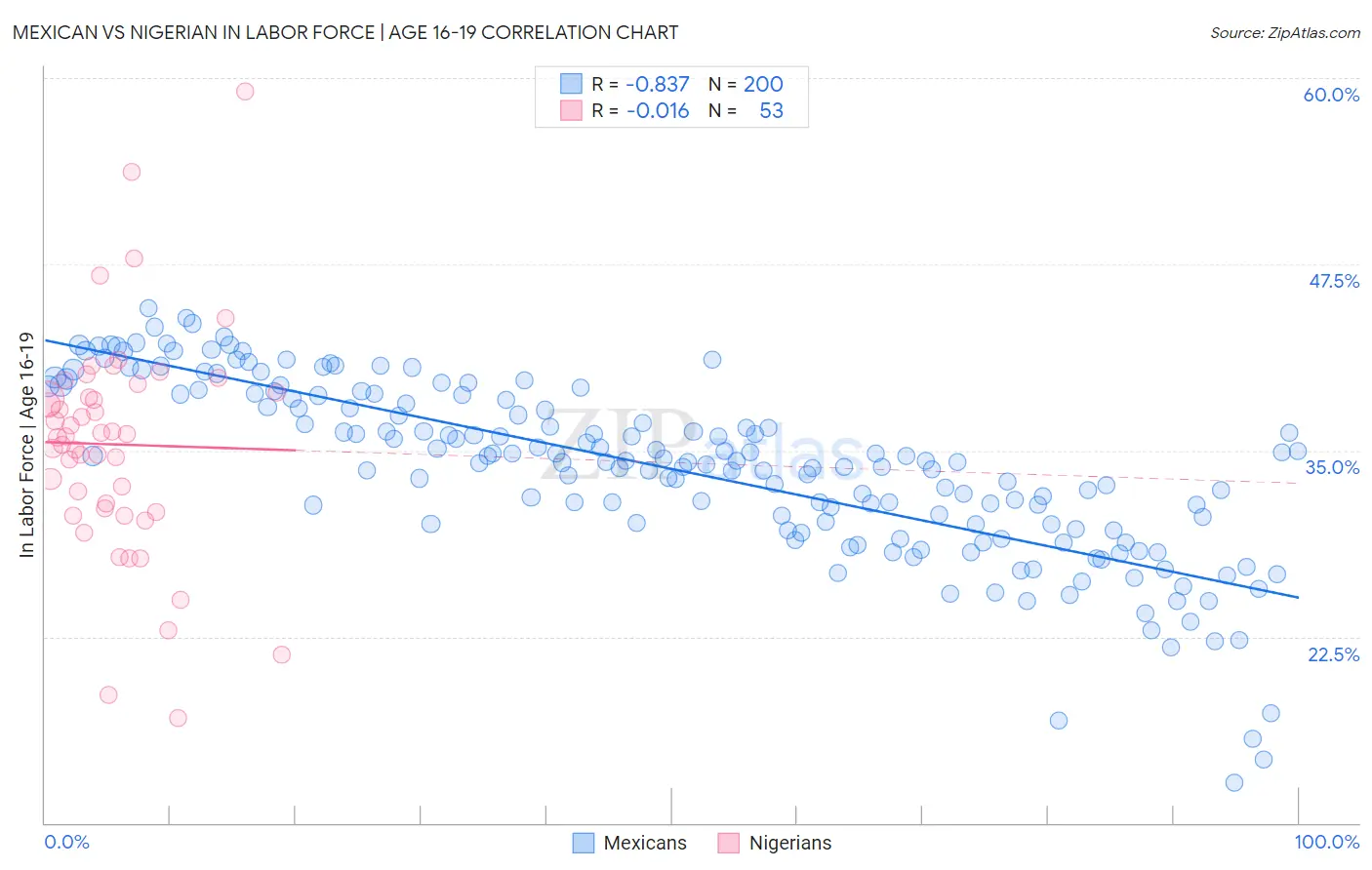 Mexican vs Nigerian In Labor Force | Age 16-19