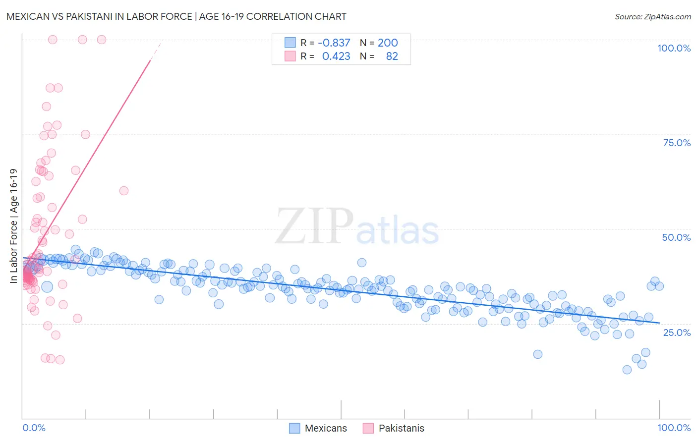 Mexican vs Pakistani In Labor Force | Age 16-19